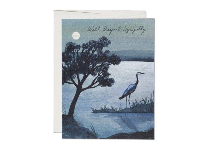 Blue Heron Sympathy Card