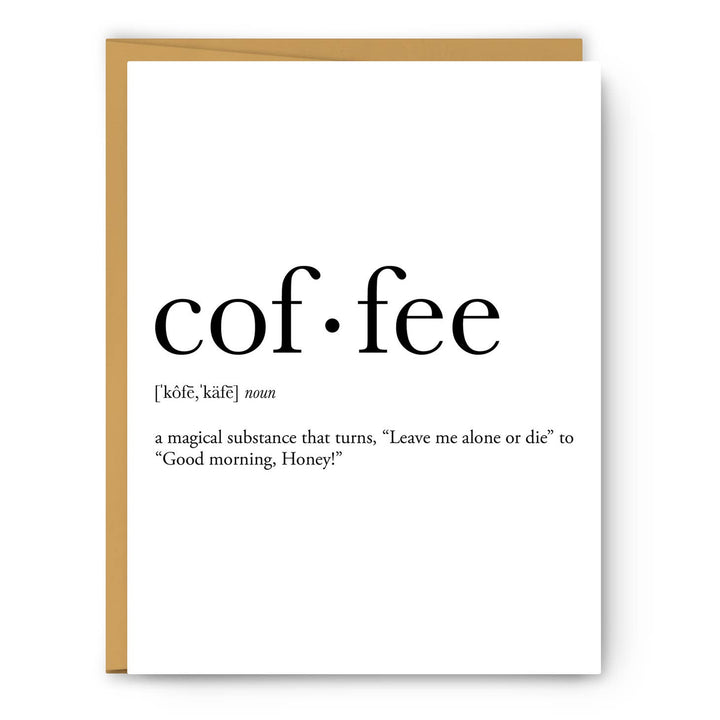 Coffee Definition - Greeting Card