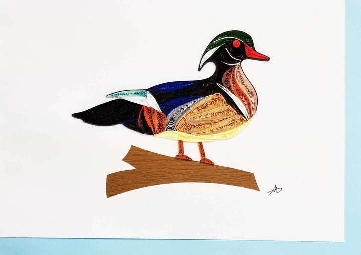 Wood Duck - Hand-Rolled Card