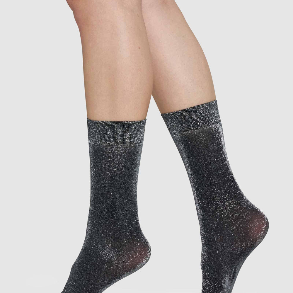 Swedish Stockings - Ines Black Sparkle Socks