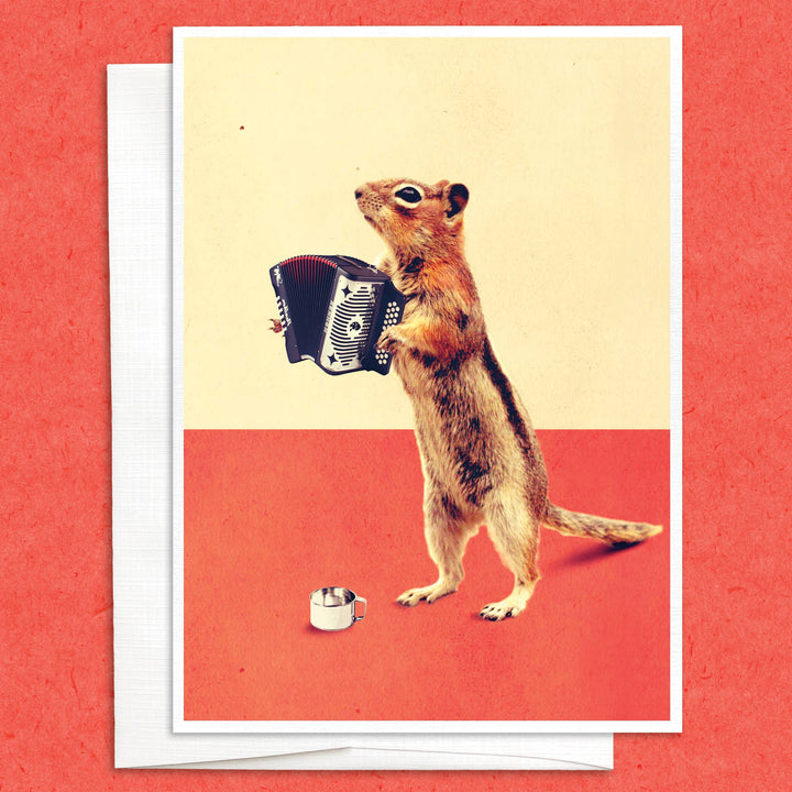 Accordion Squirrel Card