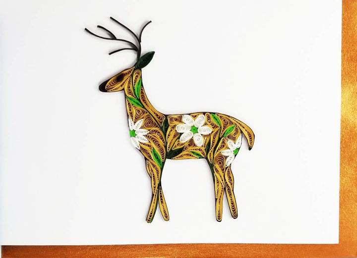 Deer - Hand-Rolled Greeting Card