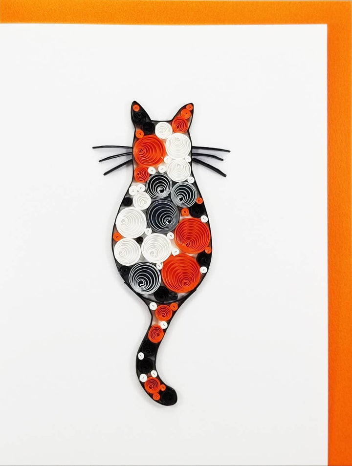 Calico Cat - Hand-Rolled Greeting Card