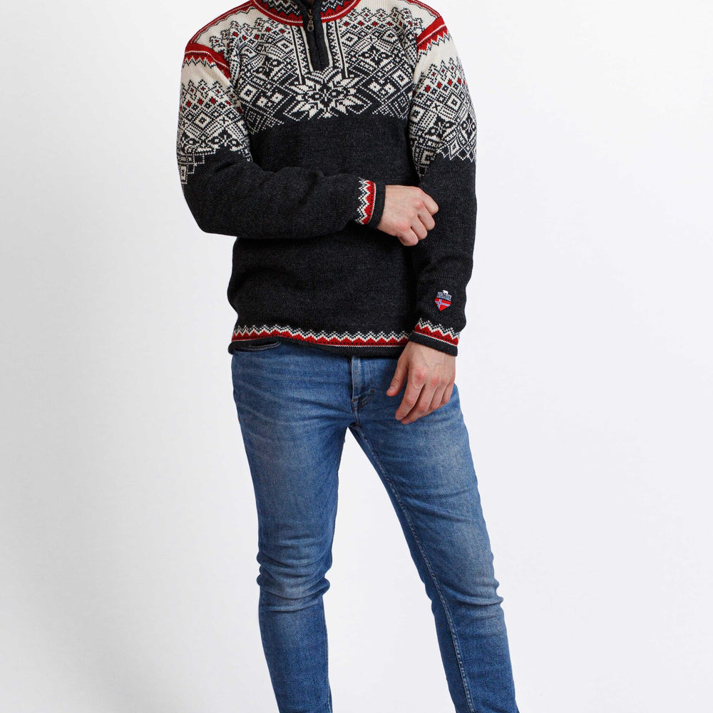 Narvik Charcoal / Red Ski Sweater