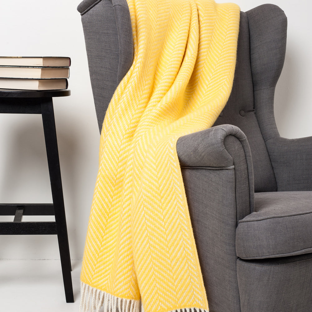 Alrún Icelandic Yellow Nordic Herringbone Blanket