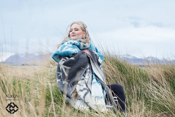 Alrún Icelandic Nordic Wool Blanket