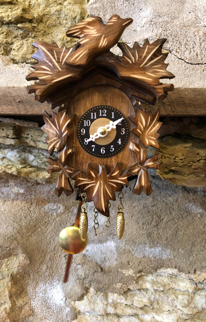 Black Forest Souvenir Clock with Bird