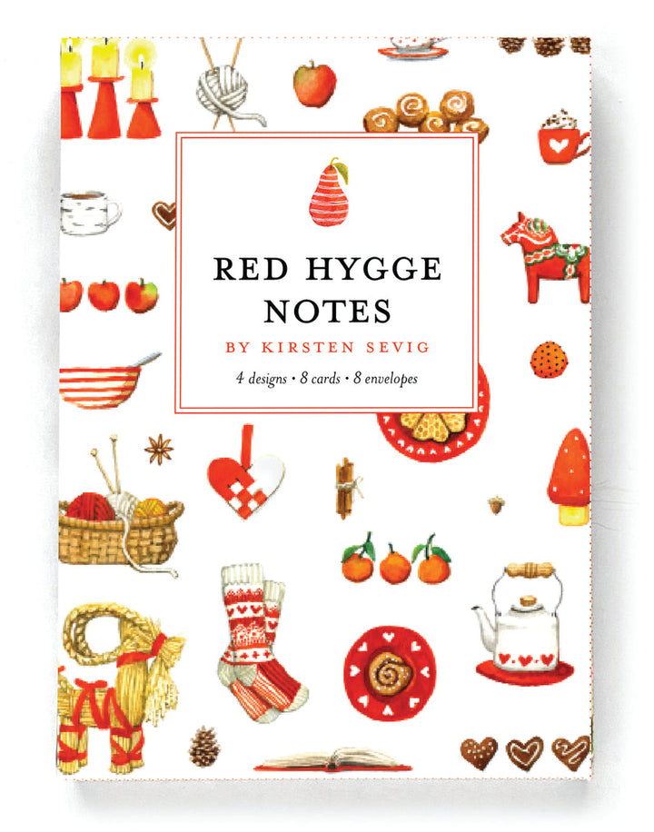 Red Hygge Notecards by Kristen Sevig