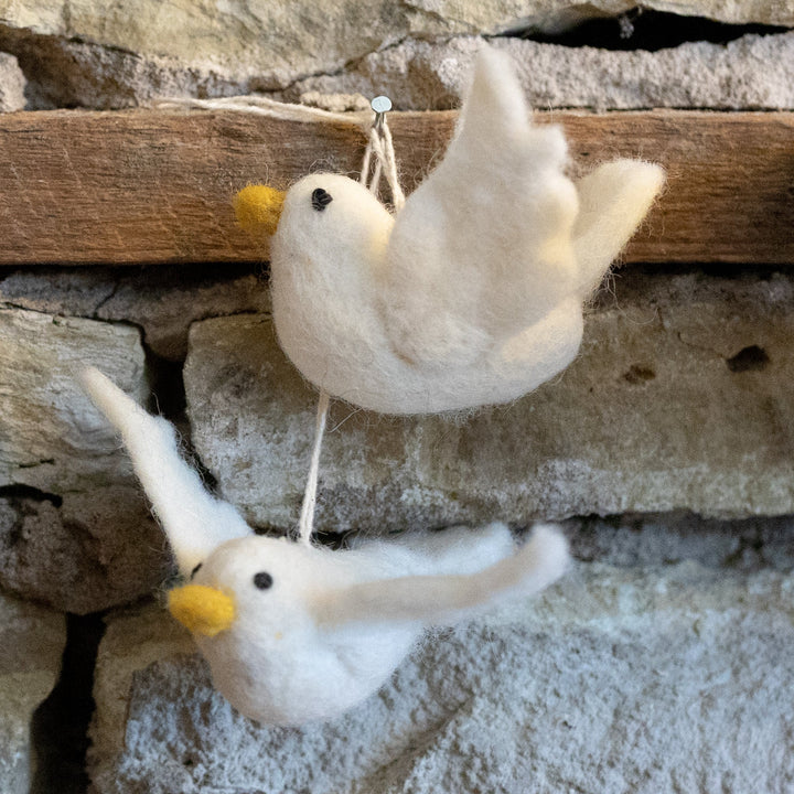 Peace Doves Felted Ornament