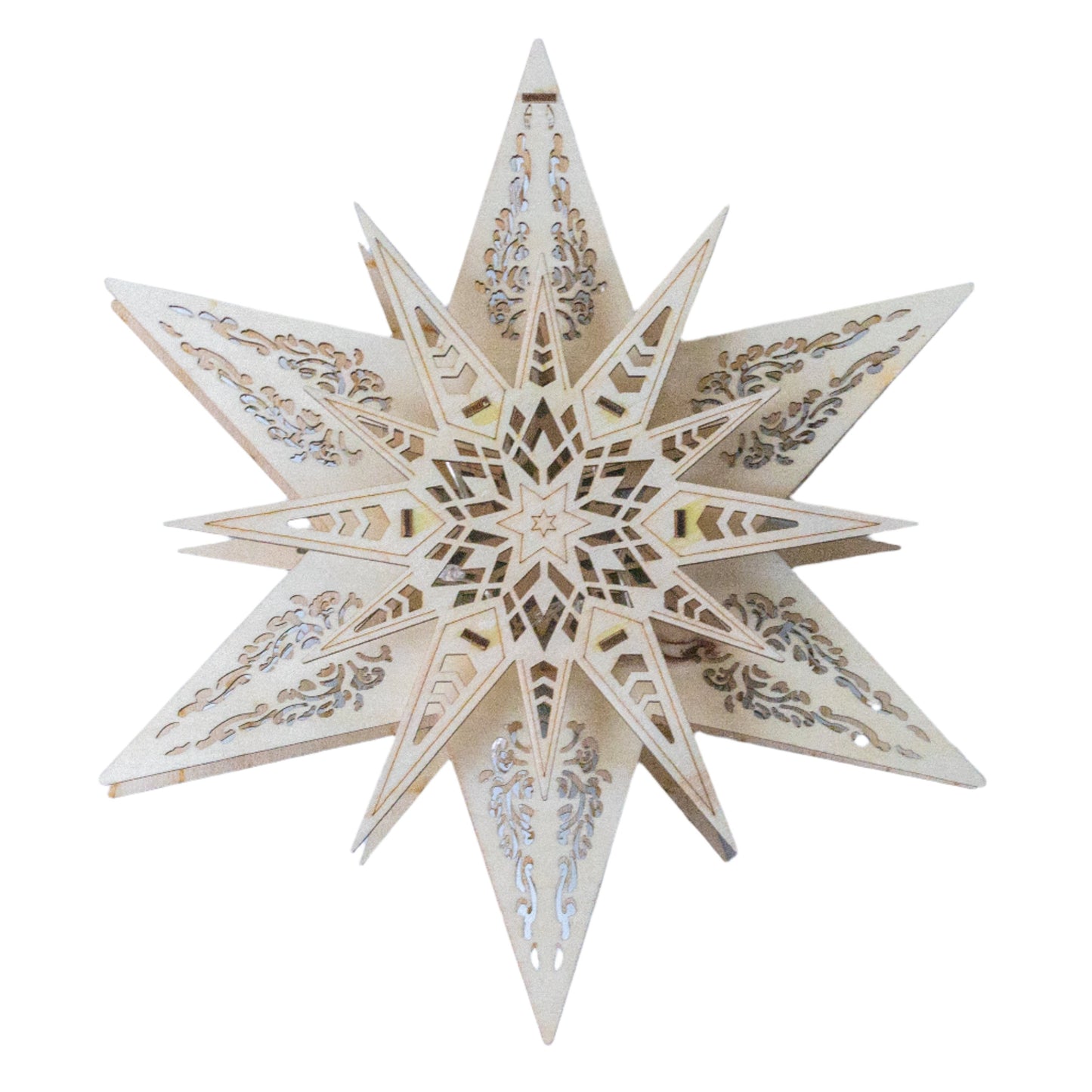 Scandilights LED Wooden Hanging Star - White