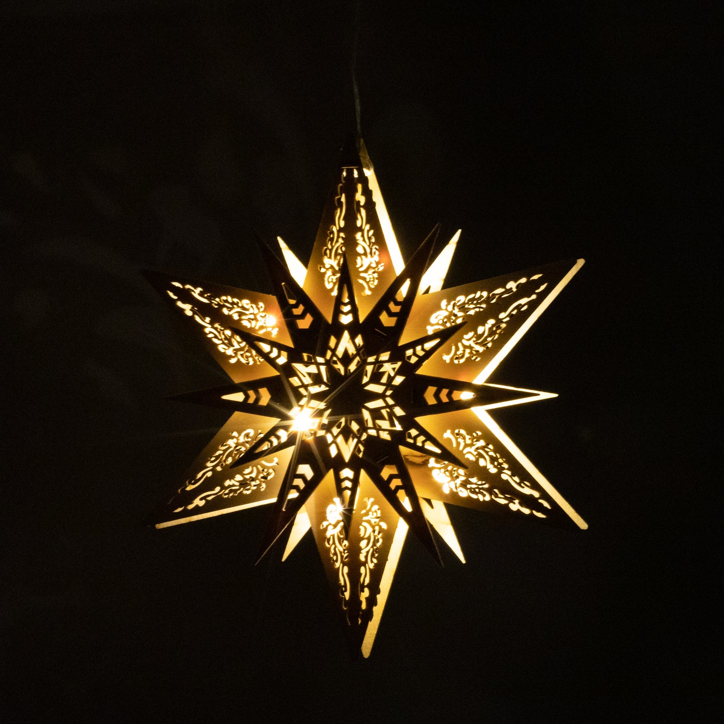 Scandilights LED Wooden Hanging Star - White