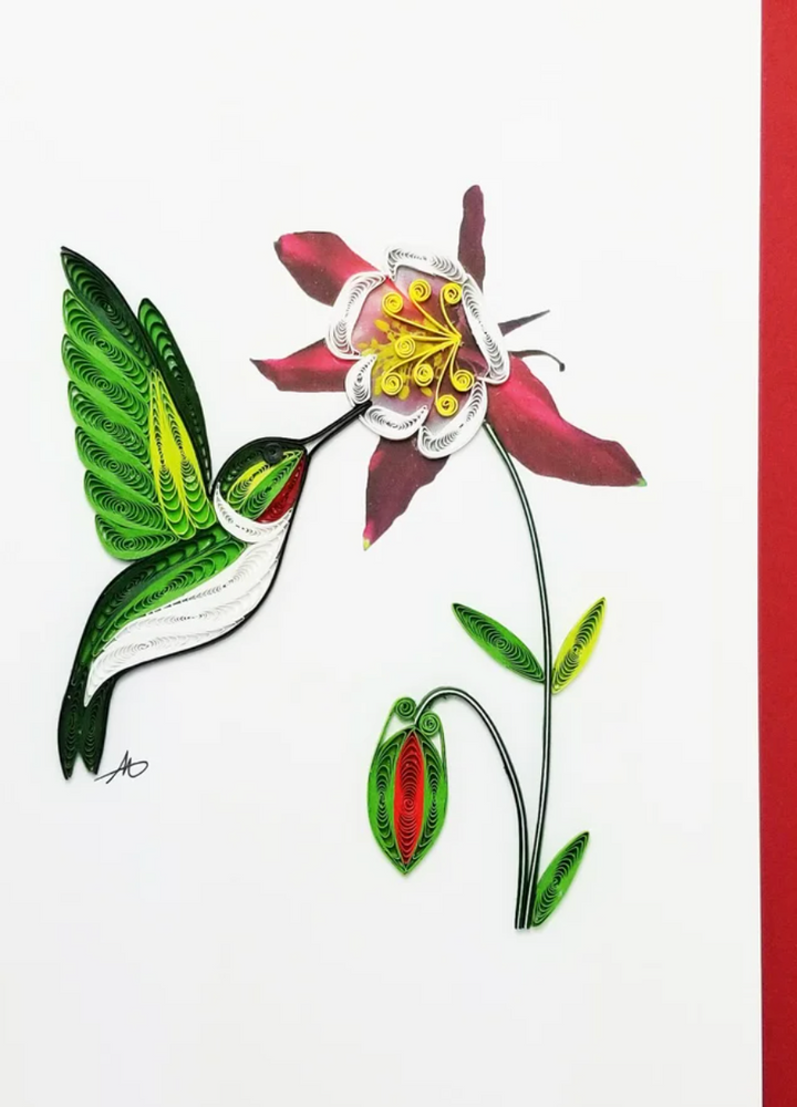Hummingbird/ Male - Hand Rolled Card