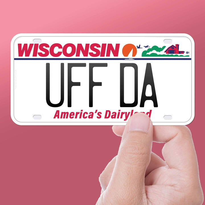 Uff Da Wisconsin Plate Sticker