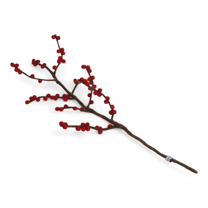 Hand Felted Branch with Red Berries