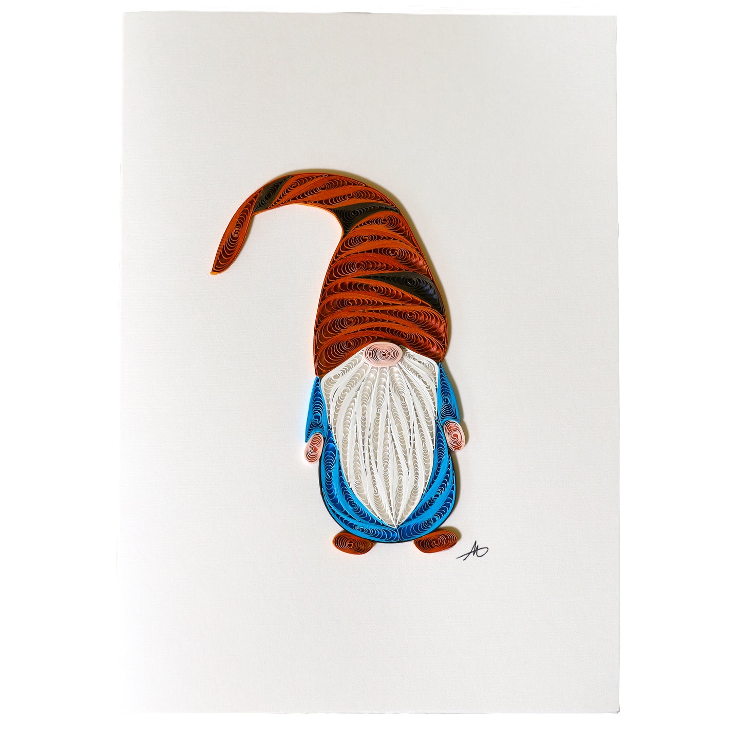 Gnome with Brown Hat - Hand-Rolled Card