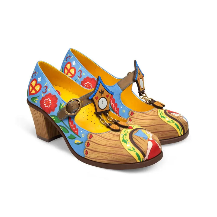 Mid Heel Cuckoo Clock Women's Mary Jane Pumps