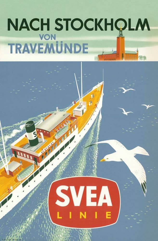 Nach Stockholm von Travemünde, Postcard