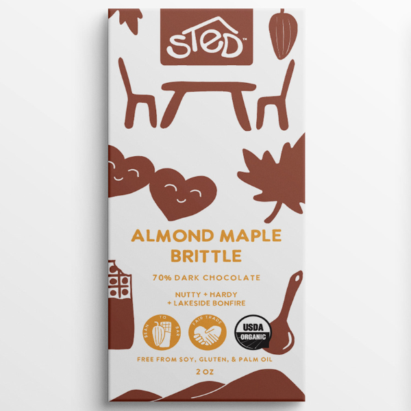Almond Maple Brittle Chocolate Bar
