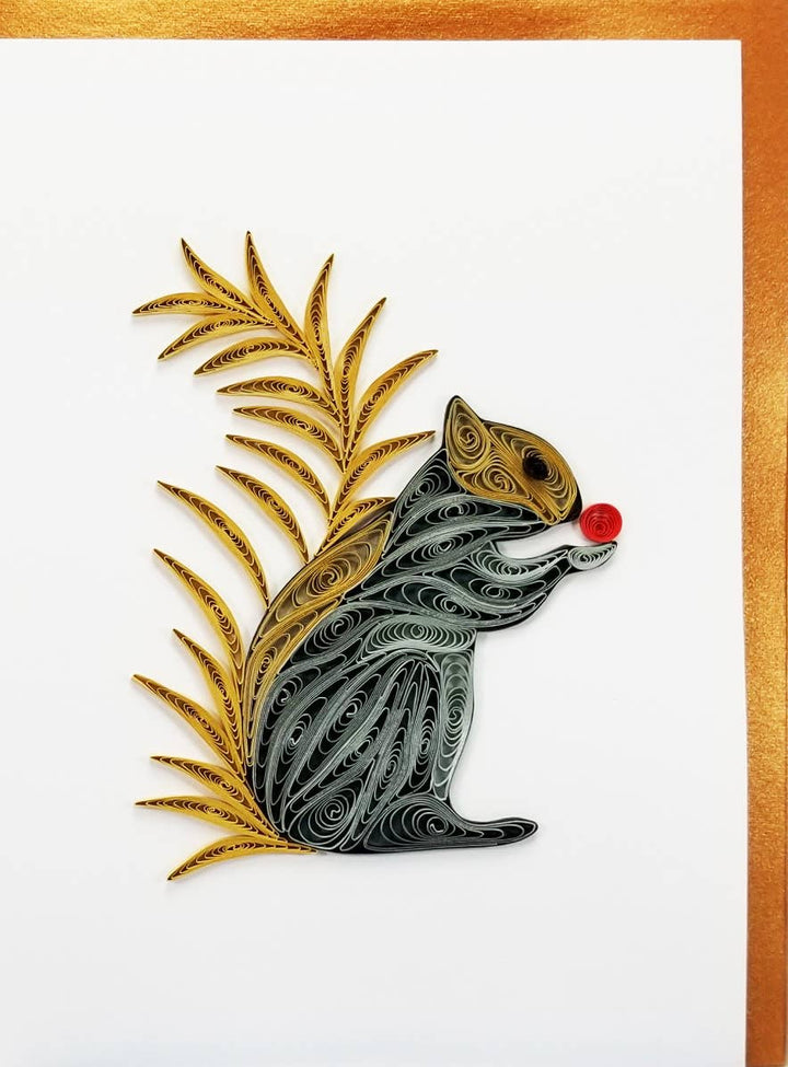 Squirrel - Hand-Rolled Greeting Card