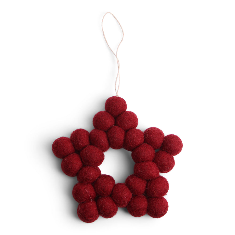 Hand Felted Small Ball Star Ornament