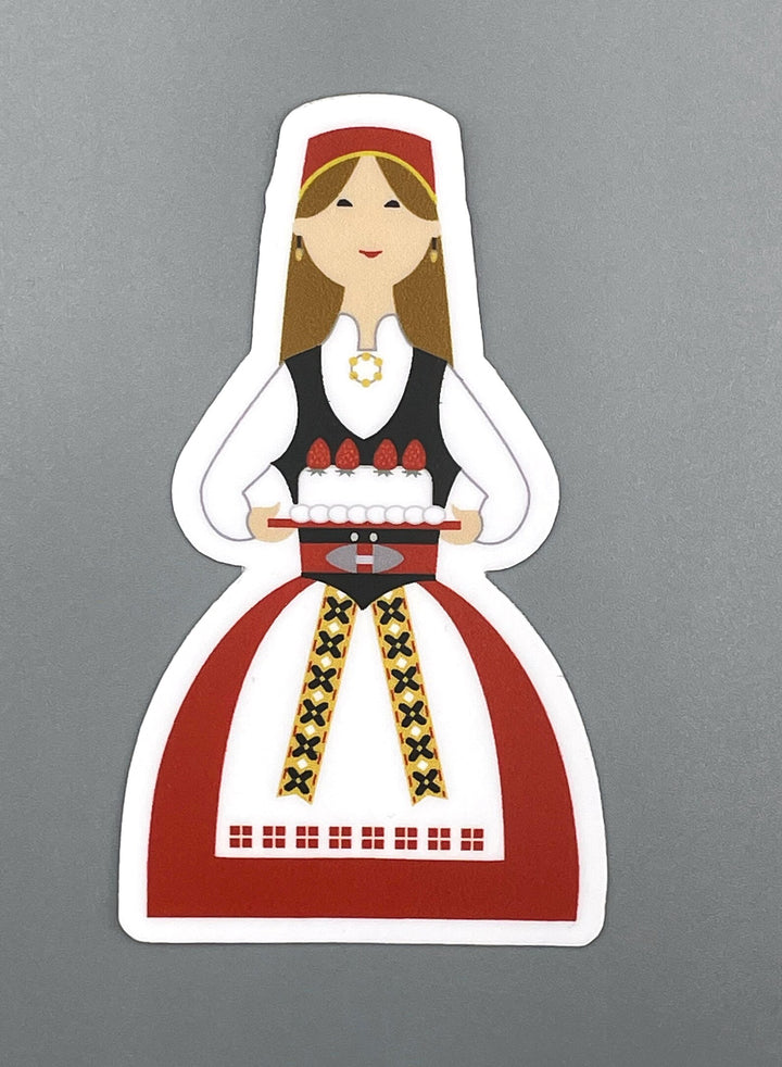 Norwegian Girl in Traditional Dress